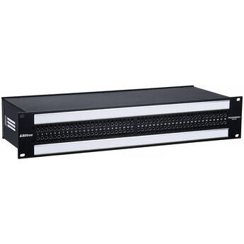 Bittree 2 RU 2x48 Mono-Spaced Audio Patch Panel with E3 Connectors & Two Over/Under Type Designation Strips (7" Deep Chassis)