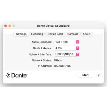 Audinate Dante Virtual Soundcard Transferable License