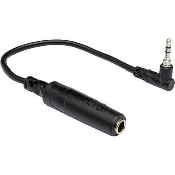 Hosa Technology Stereo Mini Angled Male to Stereo 1/4" Female Extension Cable - 6"