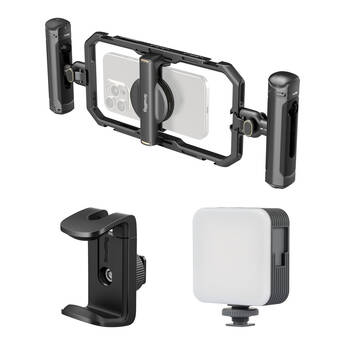 SmallRig All-in-One Video Kit for Smartphone Creators (Quick Basic Edition) with Power Bank Clamp and P96 LED Video Light