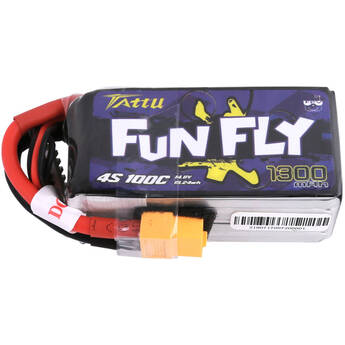 Tattu 1300mAh 4S 100C 14.8V Funfly LiPo Battery Pack with XT60 Plug for Practice