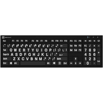 Logickeyboard XL Print NERO PC Slim Line White on Black Keyboard