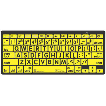 Logickeyboard Large Print Bluetooth Mini Keyboard (Black on Yellow, American English)