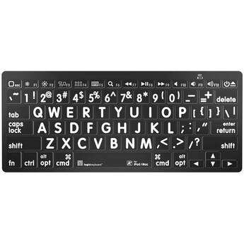 Logickeyboard Large Print Bluetooth Mini Keyboard (White on Black, American English)