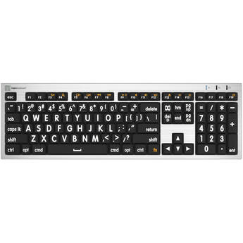 Logickeyboard Large Print ALBA Mac Pro American English Keyboard (White on Black)