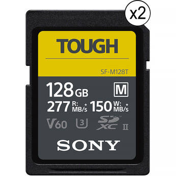 Sony 128GB SF-M Tough Series UHS-II SDXC Memory Card (2-Pack)