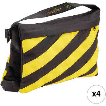 Impact Filled Saddle Sandbag (15 lb, Caution Striped, Set of 4)