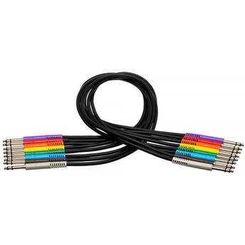 Hosa Technology Patchbay TT Male to TT Male Bantam Cable - 1.5' (set of 8)