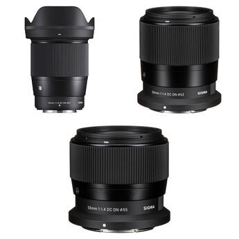 Sigma 16mm, 30mm, and 56mm f/1.4 DC DN Contemporary Lenses Kit (Nikon Z)
