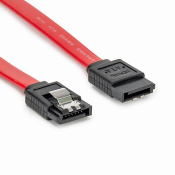 Rocstor Latching SATA to SATA Serial ATA Cable (Red, 1')