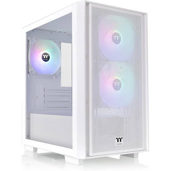 Thermaltake Versa H16 TG ARGB Micro Tower Micro-ATX Computer Chassis (White)