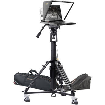 ikan PT419W 19" Widescreen 3G-SDI Teleprompter with Motorized Pedestal & Dolly Turnkey