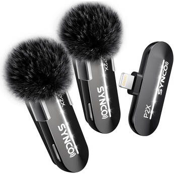 Synco WAir-P2SL 2-Person Wireless Microphone System with Lightning Connector for iOS Devices (2.4 GHz, Black)