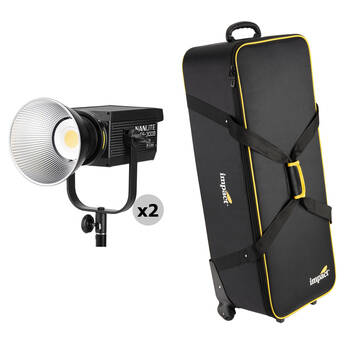 Nanlite FS-300B Bi-Color LED Monolight with Roller Bag Kit (2-Light Kit)