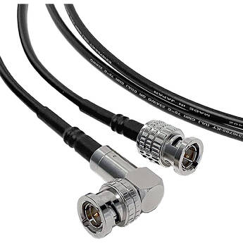 Canare L-2.5CHD Ultra-Slim 12G-SDI Right-Angle BNC to Straight BNC Cable (3')