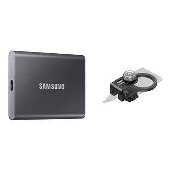 Samsung 4TB T7 Portable SSD with MagSafe/Cold Shoe SSD Holder (Titan Gray)