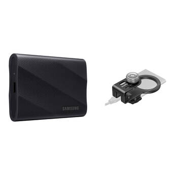 Samsung 2TB T9 Portable SSD with MagSafe/Cold Shoe SSD Holder (Black)