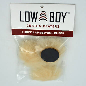 Low Boy Custom Beaters Lambswool Puffs for Bass Drum Beater (3-Pack)