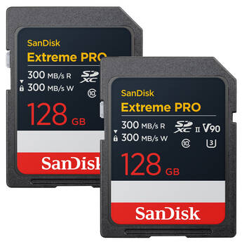 SanDisk 128GB Extreme PRO UHS-II SDXC Memory Card (2-Pack)