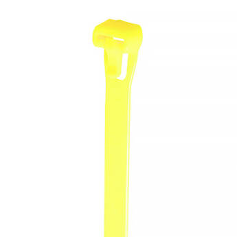 Grizzly Supply Reusable Cable Tie with 50 lb Tensile Strength (8", 25-Pack, Fluorescent Yellow)