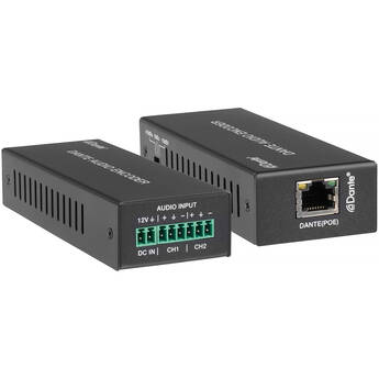 KanexPro 2-Channel Analog to Dante Audio Input Encoder with PoE