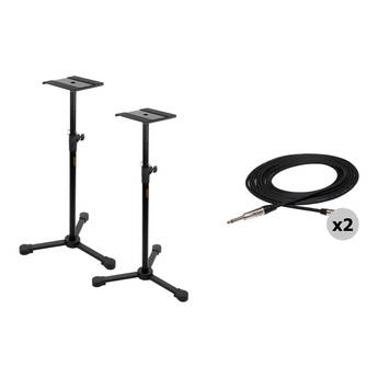 B&H Photo Video Studio Monitor Stands Kit with 1/4" TS to RCA Cables