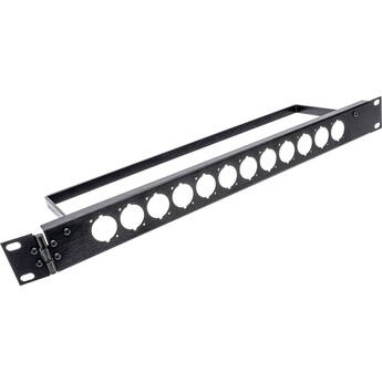 My Custom Shop 12-Port Unloaded Rack Panel with Vertical Hinge for D-Series Connectors (1 RU)
