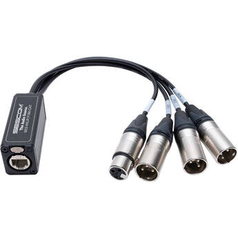 Sescom SES-4XLR1F3M-CAT 4-Channel Passive Audio Extender Fanout, 1 x (F) XLR, 3 x (M) XLR to RJ45 (F) (12")