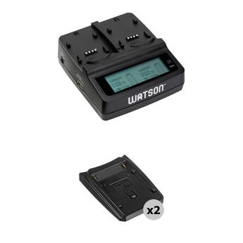 Watson Duo LCD Battery Charger Kit with 2 x BP-900 Series Battery Plates