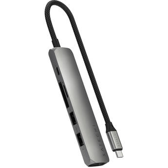 Satechi Slim USB-C 6-in-1 Multi-Port Adapter (Gray)