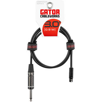 Gator Composer Series Straight 1/4" to TA4F Instrument Cable for Wireless Bodypack Transmitter (3')