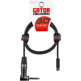 Gator Composer Series 1/4" RA to TA4F Instrument Cable for Wireless Bodypack Transmitter (3')