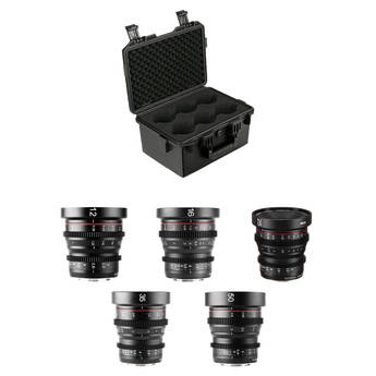 Meike 5-Lens Cinema Prime Lens Set with Hard-Shell Case (MFT Mount)