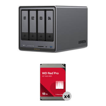 UGREEN 72TB NASync DXP4800 4-Bay NAS Enclosure Kit (4 x 18TB)