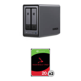 UGREEN 40TB NASync DXP2800 2-Bay NAS Enclosure Kit (2 x 20TB)