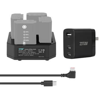 ZITAY Fast NP-F Battery Quad Charger Kit with PD Adapter