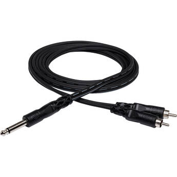 Hosa Technology Mono 1/4" Phone Male to 2 RCA Male Y-Cable - 6.6'