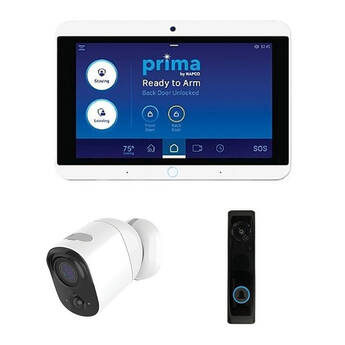 Prima by Napco PP1A All-in-One 7" Wi-Fi Touchscreen Super Panel with PCAM 2MP Outdoor Wi-Fi Camera & PBELL Video Doorbell Kit (AT&T)