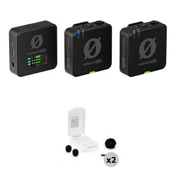 RODE Wireless PRO 2-Person Wireless Microphone System/Recorder with Black Outdoor Kits