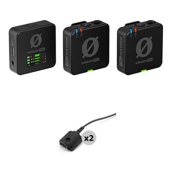 RODE Wireless PRO 2-Person Wireless Microphone System/Recorder Kit with Black Lav Concealers