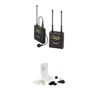 Sony UWP-D21 Camera-Mount Wireless Omni Lavalier Microphone System Kit (UC25: 536 to 608 MHz, Black Hiding Kit)