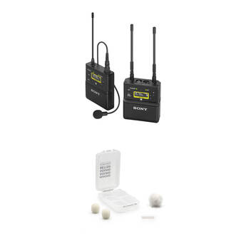 Sony UWP-D21 Camera-Mount Wireless Omni Lavalier Microphone System Kit (UC90: 941 to 960 MHz, White Outdoor Kit)
