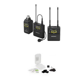 Sony UWP-D26 Camera-Mount Wireless Combo Microphone System Kit (UC14: 470 to 542 MHz, Black Hiding Kit)