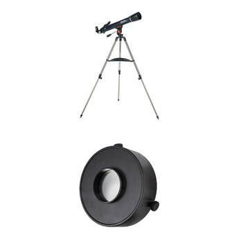Celestron AstroMaster LT 70AZ Refractor Telescope and EclipSmart Solar Filter Kit