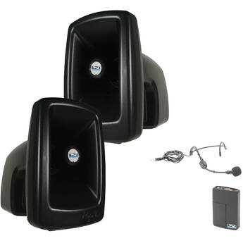 Anchor Audio Megavox 2 Air X1 PA System with Wireless Beltpack, Headband Mic, and Speaker Stands