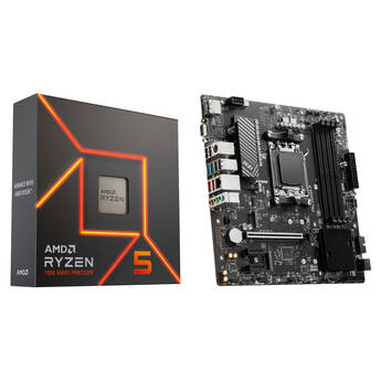 AMD PRO B650M-P AM5 Micro-ATX Motherboard & AMD Ryzen 5 7600X 4.7 GHz Six-Core AM5 Processor Kit