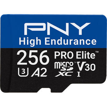 PNY 256GB PRO Elite High Endurance microSDXC Memory Card with SD Adapter