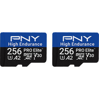 PNY 256GB PRO Elite High Endurance microSDXC Memory Card with SD Adapter (2-Pack)