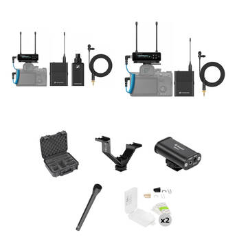 Sennheiser EW-DP Two-Person Camera-Mount Digital Wireless Combo Microphone System with Hiding Kits (Q1-6: 470 to 526 MHz)