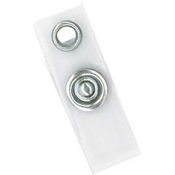 BRADY PEOPLE ID Vinyl Strap Clip with 3 Metal & 1 Brass Part (Clear, 2.75")